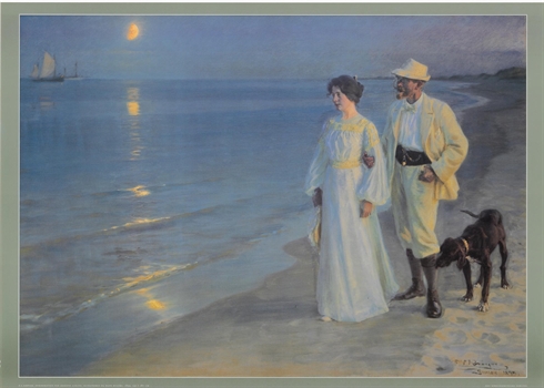 Krøyer: Sommeraften ved Skagen Strand. Kunstner og hustru